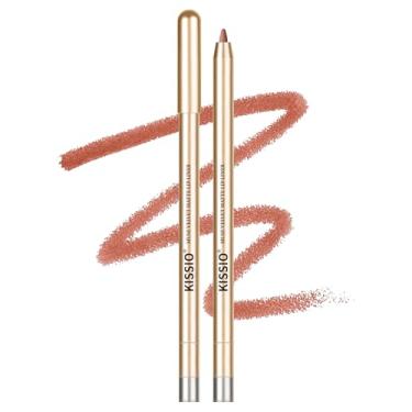 Imagem de KISSIO Delineador labial, lápis labial cremoso, delineador labial de longa duração com apontador, acabamento fosco, suave e macio, não seco, fácil de usar, livre de crueldade, indomável