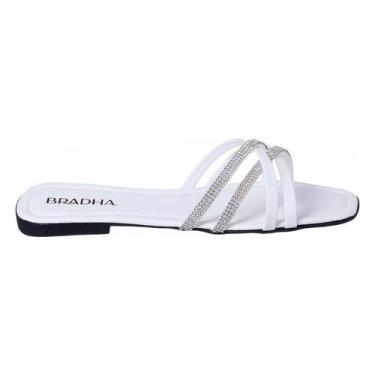 Imagem de Rasteirinha Tamanco Feminino BRADHA (012-0038) - SEM MARCA, Branco, 37