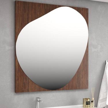 Imagem de Espelheira para Banheiro 80x86cm Brooklin Imbuia