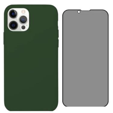 Imagem de Capa Capinha Para iPhone 14 Verde Aveludado + Película Privacidade