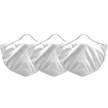 Imagem de Máscara de Proteção Tecido com Vedação em Silicone Medicinal Lavável - 3 un Branca