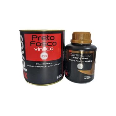 Imagem de Preto Fosco Vinílico Anticorrosivo Automotivo 600ml + Catalisador 300m