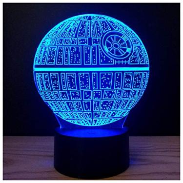 Imagem de Interruptor de luz noturna 3D Illusion Platform com 7 cores de mudança USB Power LED Lâmpada de mesa para decoração de casa ou , Death Star