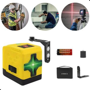 Imagem de Nível A Laser Verde 2 Linhas 20M Com Suporte Profissional