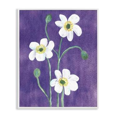 Imagem de Stupell Industries Trio de papoulas acrílicas com arte giclée emoldurada branca, design de Camila Juncos, 20 x 16