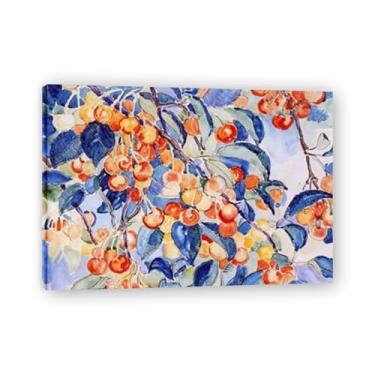 Imagem de CherriesThéo van Rysselberghe: Impressão em tela neoimpressionista belga chave 40 x 56 cm emoldurada