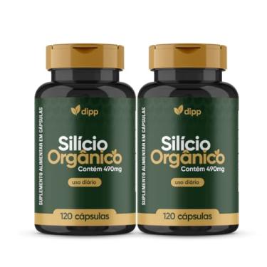 Imagem de Silício Orgânico Dipp 490mg 120 Cápsulas 2 Frascos - Suplemento Mineral para Beleza da Pele, Unhas e Cabelos