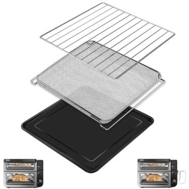 Imagem de Acessórios de forno duplo inteligente 3 em 1 para Ninja DCT401 DCT451 12 em 1, 33 cm × 32,6 cm peças de substituição de forno torradeira de aço acessórios desidratador grelha rack para forno