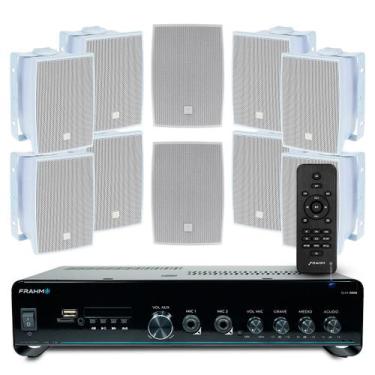 Imagem de Som Ambiente Bluetooth Tv Usb Academia Lojas Empresas + 10 Caixas Jbl 