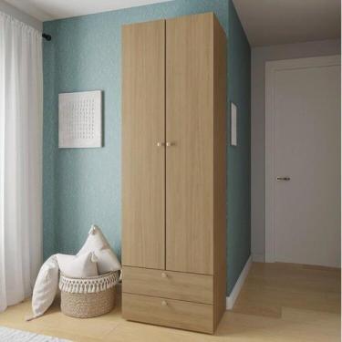 Imagem de Guarda-Roupa 2 Módulos 2 Portas 3 Prateleiras 2 Gavetas Frame CabeCasa