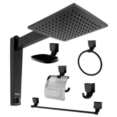 Imagem de Ducha Lorenzetti Century 7500W 220V Preto + Kit 5 Acessórios Preto LZ