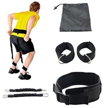 Imagem de Workouty YCYU Conjunto de treinamento de salto vertical para treinamento de força nas pernas, cinto de cintura, faixa de resistência ao tornozelo e punho para casa, equipamento de ginástica