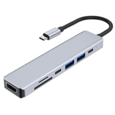 Imagem de Hub USB-C 7 em 1 com HDMI, USB 3.0 e Leitor SD Compatível com Notebooks e Tablets