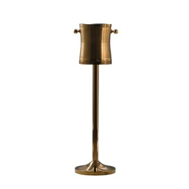 Imagem de Balde de gelo, cubo de gelo dourado com suporte, cubo de gelo grande para champanhe, cubo de gelo de aço inoxidável, cubo de gelo alto para festas em bares de coquetéis, uso em exteriores ou na Inter