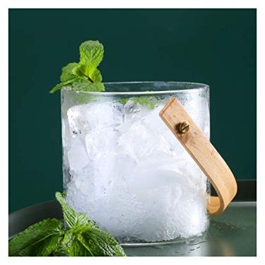 Imagem de Baldes de gelo isolados Balde de gelo de vidro balde de champanhe recipiente de gelo criativo balde de cerveja gelada com alça baldes de gelo 1,4/2. Balde refrigerador de 4L balde de cerveja champanhe