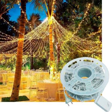 Imagem de Pisca Cordão Varal Natal 600 Lâmpadas Leds Amarelo 100m 220v