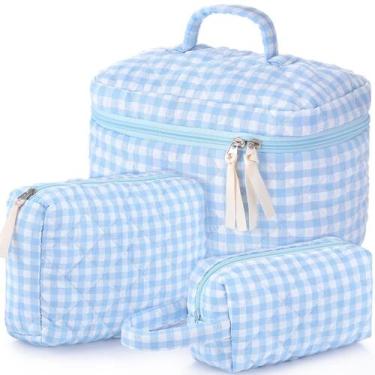 Imagem de Conjunto de bolsas de maquiagem Paterr Coquette, algodão acolchoado, 3