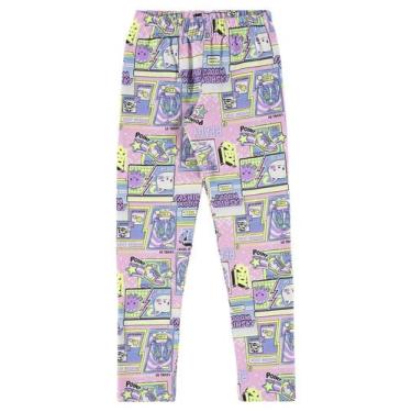 Imagem de Calça Legging Estampada Infantil Quimby, Rosa claro, 6