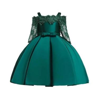 Imagem de Vestido Verde Princesa Para Meninas, Elegante Para Natal, Casamento, A