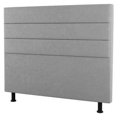 Imagem de Cabeceira Cama Box Casal Malik 140cm Suede Cinza Claro - Desk Design