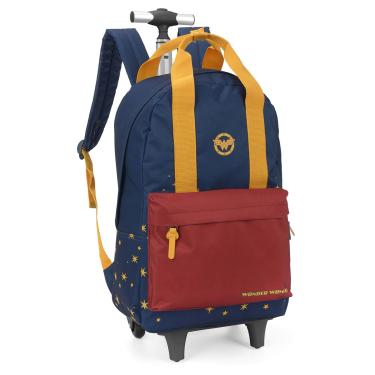 Imagem de Mochila Rodas Escolar Mulher Maravilha Luxcel MC51635WW Azul