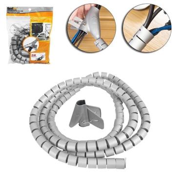 Imagem de Organizador Fios Plastico Ajustavel Aplicado Cinza 20Mmx1,5M