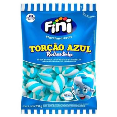 Imagem de Marshmallow Fini Torção Azul Recheadinho 250g
