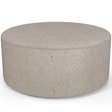 Imagem de Puff Redondo Orgânico para Living 90cm Lola W01 Linho Bege - Lyam Decor