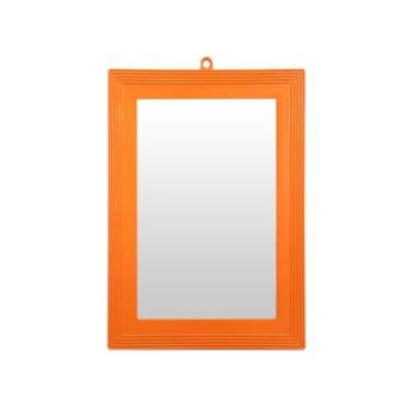 Imagem de Espelho De Parede Banheiro Com Moldura Laranja Plástico
