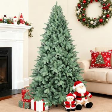 Imagem de Bulexwish Árvore de Natal artificial de abeto azul de 1,2 m, árvore de Natal apagada com agulhas realistas de PE/PVC e design articulado de fácil configuração, árvores de decoração de Natal para