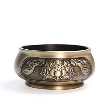 Imagem de Queimador artesanal de latão incenso moldura queimador de incenso interno queimador de incenso cerimônia de chá sândalo aromaterapia ornamento decoração de casa (cor: A)