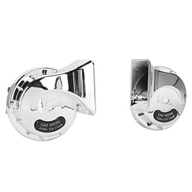 Imagem de Tbest Buzina de Carro Caracol Fanfarra 510Hz 115Db Universal 12V Eletrônico Automotivo para Caminhões Motocicletas UTV ATV Prata 2 Peças