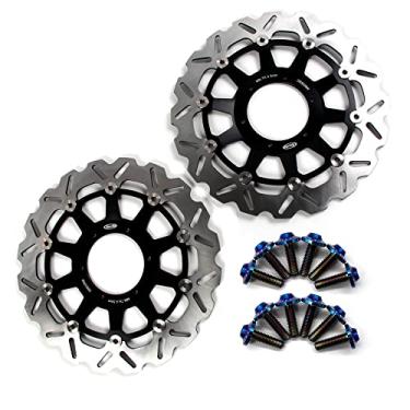 Imagem de Arashi Discos de freio dianteiro Rotores com parafusos de montagem para Honda CBR929R 2000-20001, CBR954RR 2002-2003, acessórios de substituição de motocicleta pretos