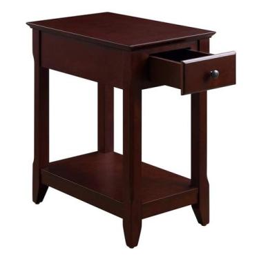 Imagem de Mesa Auxiliar Yardlio con Acabado Espresso, Cajón y Estante