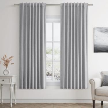 Imagem de Cortinas Guken Light Grey Linen Blackout 160 cm de comprimento 2 painé