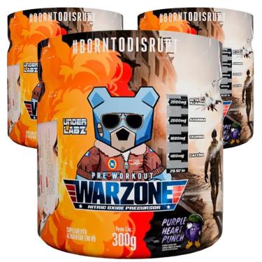 Imagem de Combo 3 Pré-Treino Warzone Under Labz 300g Pump Matrix-Unissex