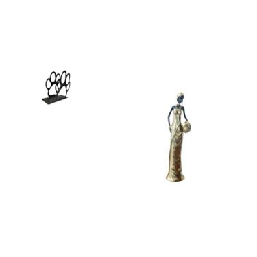 Imagem de Fenteer Organizador de Lenços de Papel Chique com Pata de Cachorro E Escultura Tribal Africana, Estatueta Decorativa de Mesa para Decoração de Armário de Mesa