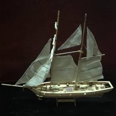 Imagem de Yosoo Health Gear Kit de Navio de Veleiro de Madeira, Quebra-cabeça Artesanal, Barco Diy, Brinquedo para Hobby, Equipamento de Vela, Modelo de Montagem, Navio, Crianças e Adultos (Como mostrado1)