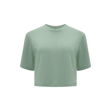 Imagem de Blusa Cropped Lunender Feminina Viscose Adulto, Verde chiaro, M