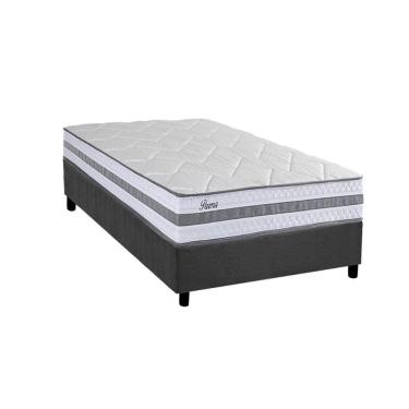 Imagem de Conjunto Box Solteiro: Colchão Molas Herval Ensacadas Parma + Base Crc Suede Gray (88x188)