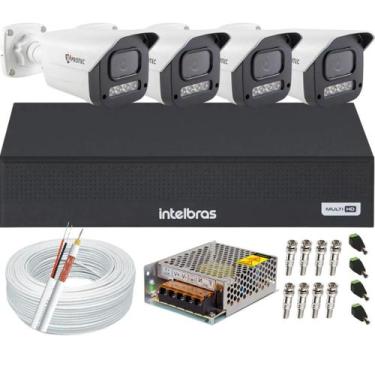 Imagem de Kit 4 Câmeras Full Color C/Áudio Dvr Intelbras 4ch S/HD