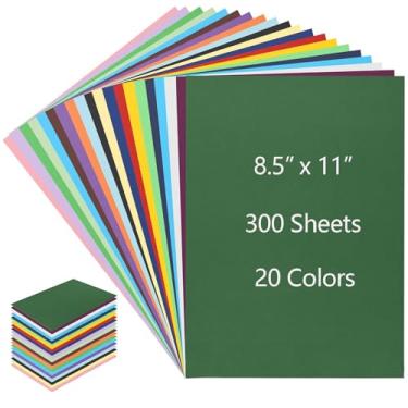 Imagem de GINLANK 300 folhas de papelão colorido A4 a granel, 21,6 cm x 28 cm, 20 cores sortidas, papel grosso de 230 g/m2 para álbuns, fabricação de cartões faça você mesmo, projetos de corte
