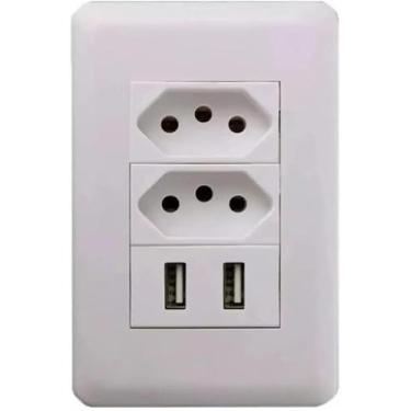 Imagem de Interruptor de Tomada com 2 Entradas USB Kit 2 pçs - ZHIKE