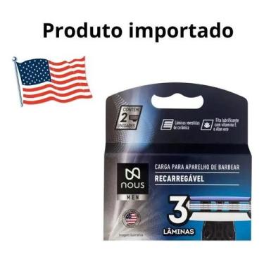 Imagem de Carga Para Aparelho De Barbear Nous Mem 3 Lâminas