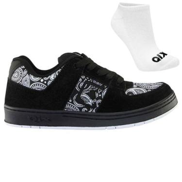 Imagem de Kit Tênis Qix 90S OG Original e Meia, 41, Preto, Branco, Masculino