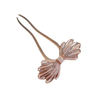 Imagem de Palito de Cabelo com Laço de Pedras e Mini Pérolas - Pistache Acessóri