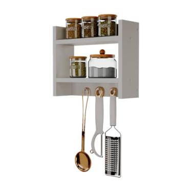 Imagem de Porta Temperos para Cozinha com Suporte Pano Prato Branco