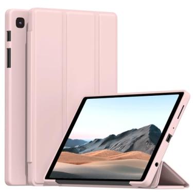 Imagem de Ocricll Capa para Samsung Galaxy Tab A7 Lite 8,7 polegadas 2021 (modelo: SM-T220/T225/T227), capa fina e leve com suporte de três dobras com revestimento traseiro de TPU macio, rosa