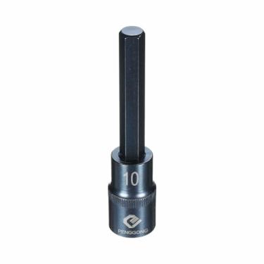 Imagem de HARFINGTON Soquete hexagonal de impacto de 1/5.1 cm H10 (10 mm) métrico 10.2 cm comprimento S2 aço soquetes de 6 pontos para adaptador de furadeira elétrica, azul