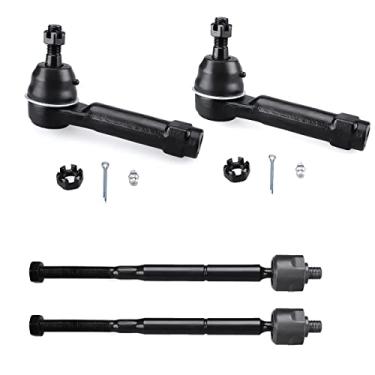 Imagem de HHCM Extremidade da haste de direção externa interna 4 peças EV80645 ES800408 para Jeep Compass 2007-2017, Patriot 2007-2017, kit externo interno dianteiro de terminais de direção para Dodge Caliber